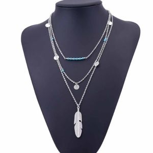 Boho Layered Necklace (Silver)